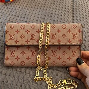 Louis Vuitton Red Denim Wallet on Unbranded Chain Made in Spain 2004
Vintage